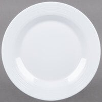 GET PT-10-MN-W Minski 10 1/2 inch White Melamine Textured Rim Plate - 12/Case