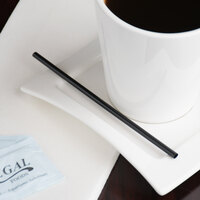 Choice 5 inch Black Unwrapped Coffee Stirrer / Sip Straw - 1000/Box