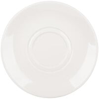 CAC REC-57 6 7/8 inch Ivory (American White) Wide Rim Rolled Edge China Saucer - 36/Case