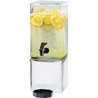 Cal-Mil 1112-1A 1.5 Gallon Square Acrylic Beverage Dispenser with Ice Chamber