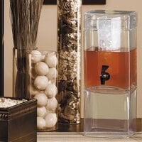 Cal-Mil 1112-1A 1.5 Gallon Square Acrylic Beverage Dispenser with Ice Chamber