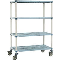 Metro Q366EG3 MetroMax Q Open Grid Shelf Cart with Polyurethane Casters - 18" x 60" x 69"