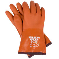 12" Red Freezer / Frozen Food Textured PVC Gloves