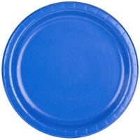 Creative Converting 473147B 9 inch Cobalt Blue Round Paper Plate - 240/Case