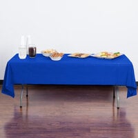 Creative Converting 723147B 54 inch x 108 inch Cobalt Blue Disposable Plastic Table Cover - 24/Case