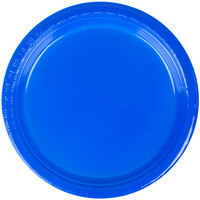 Creative Converting 28314711 7 inch Cobalt Blue Plastic Plate - 240/Case