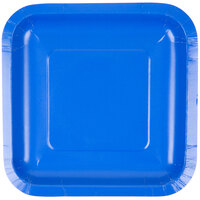 Creative Converting 453147 7 inch Cobalt Blue Square Paper Plate - 180/Case