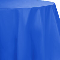 Creative Converting 703147 82 inch Cobalt Blue OctyRound Disposable Plastic Table Cover - 12/Case