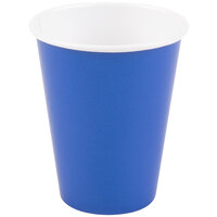 Creative Converting 563147B 9 oz. Cobalt Blue Poly Paper Hot / Cold Cup - 240/Case