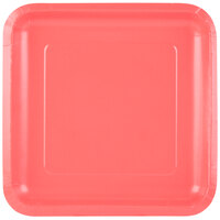 Creative Converting 463146 9" Coral Orange Square Paper Plate - 180/Case
