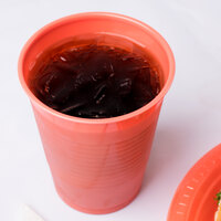 Creative Converting 28314681 16 oz. Coral Orange Plastic Cup - 240/Case