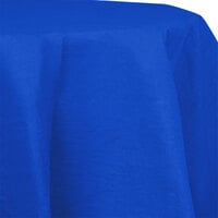 Creative Converting 923147 82" Cobalt Blue OctyRound Tissue / Poly Table Cover - 12/Case