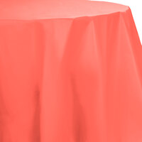 Creative Converting 703146 82" Coral Orange OctyRound Disposable Plastic Table Cover - 12/Case