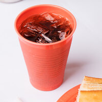 Creative Converting 28314671 12 oz. Coral Orange Plastic Cup - 240/Case