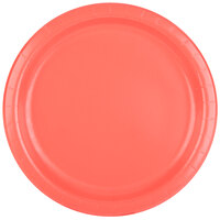 Creative Converting 473146B 9" Coral Orange Round Paper Plate - 240/Case