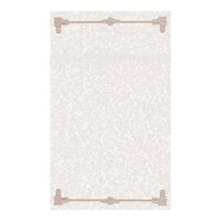 Choice 8 1/2" x 14" Tan Menu Paper - Scroll Border - 100/Pack