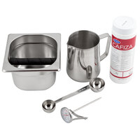Barista Kit with 4 inch Knock Box and 20 oz. Urnex Cafiza Powder Container