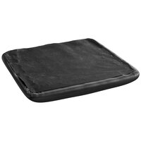 Lancaster Table & Seating Black Vinyl Chair Cushion for Fan Back Bar Height Cafe Chair