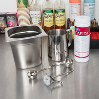 Barista Kit with 6 inch Knock Box and 20 oz. Urnex Cafiza Powder Container