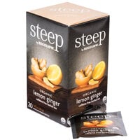 Steep By Bigelow Organic Lemon Ginger Herbal Tea Bags - 20/Box