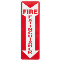 Buckeye Fire Extinguisher Adhesive Label - Red and White, 12 inch x 4 inch