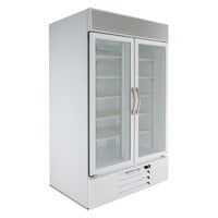 Beverage-Air MMR44HC-1-W MarketMax 47" White Two Section Glass Door Merchandiser Refrigerator - 45 cu. ft.