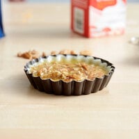 Gobel 4 inch x 3/4 inch Fluted Non-Stick Tart / Quiche Pan with Removable Bottom