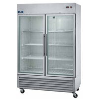 Arctic Air AGR49 54 inch Two Section Glass Door Reach-In Refrigerator - 49 cu. ft.