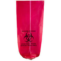 30 Gallon 17 Microns 33" x 40" High Density Red Isolation Infectious Waste Bag / Biohazard Bag - 250/Case