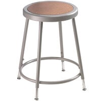 National Public Seating 6218H 19 inch - 27 inch Gray Adjustable Hardboard Round Lab Stool