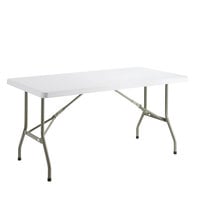 Lancaster Table & Seating 30" x 60" Heavy-Duty Granite White Plastic Folding Table
