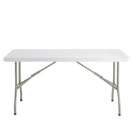 Lancaster Table & Seating 30 inch x 60 inch Heavy-Duty Granite White Plastic Folding Table