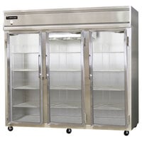 Continental Refrigerator 3FE-GD 85 inch Three Section Extra Wide Glass Door Reach-In Freezer - 73 cu. ft.