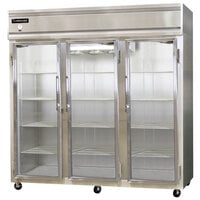 Continental Refrigerator 3F-GD 78 inch Three Section Glass Door Reach-In Freezer - 70 cu. ft.