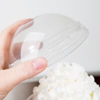 Solo DL639 UltraClear 32 oz. Clear PET Plastic Dome Lid with 1 inch Hole - 500/Case