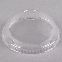 Solo DL639 Ultra Clear™ 32 oz. Clear PET Plastic Dome Lid with 1 inch Hole - 25/Pack