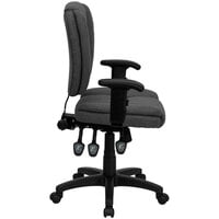 Flash Furniture GO-930F-GY-ARMS-GG Mid-Back Gray Multi-Functional Ergonomic Office Chair / Task Chair with Adjustable Arms