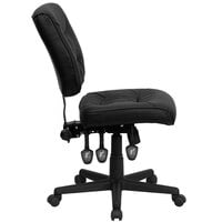 Flash Furniture GO-1574-BK-GG Mid-Back Black Leather Multi-Functional Office Chair / Task Chair