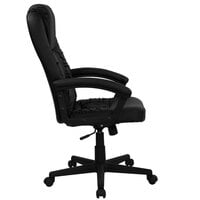 Flash Furniture BT-983-BK-GG High-Back Black Leather Executive Swivel Office Chair with Leather Padded Nylon Arms