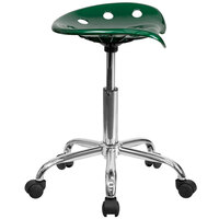 Flash Furniture LF-214A-GREEN-GG Green Office Stool with Tractor Seat and Chrome Frame
