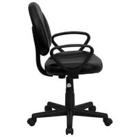 Flash Furniture BT-688-BK-A-GG Mid-Back Black Leather Ergonomic Office Chair / Task Chair with Arms