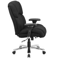 Flash Furniture GO-2149-GG High-Back Black Fabric Intensive-Use Multi-Shift Swivel Office Chair with Lumbar Support Knob, Headrest, and Padded Arms