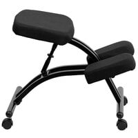 Flash Furniture WL-1420-GG Black Ergonomic Mobile Kneeling Office Chair with Black Steel Frame