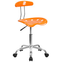 Flash Furniture LF-214-ORANGEYELLOW-GG Orange Office / Task Chair with Tractor Seat and Chrome Frame