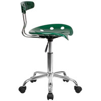 Flash Furniture LF-214-GREEN-GG Green Office / Task Chair with Tractor Seat and Chrome Frame