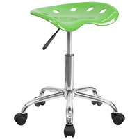 Flash Furniture LF-214A-SPICYLIME-GG Spicy Lime Green Office Stool with Tractor Seat and Chrome Frame