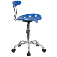 Flash Furniture LF-214-BRIGHTBLUE-GG Bright Blue Office / Task Chair with Tractor Seat and Chrome Frame