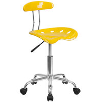 Flash Furniture LF-214-YELLOW-GG Yellow Office / Task Chair with Tractor Seat and Chrome Frame