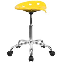 Flash Furniture LF-214A-YELLOW-GG Yellow Office Stool with Tractor Seat and Chrome Frame