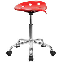 Flash Furniture LF-214A-RED-GG Red Office Stool with Tractor Seat and Chrome Frame